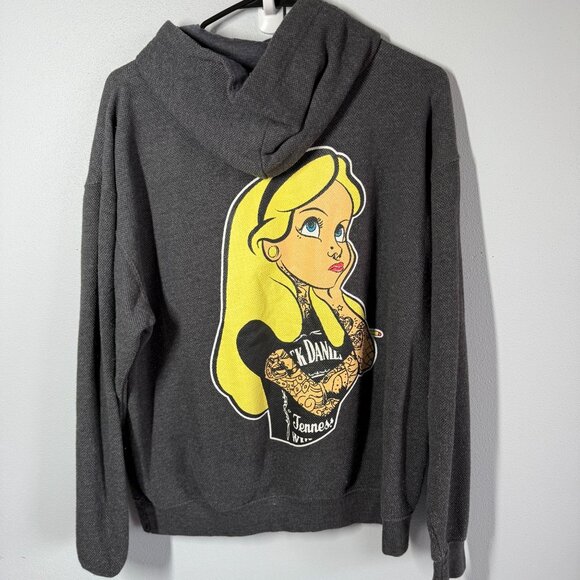 Ragwear Women Jack Daniels/Alice In Wonderland Hooded Sweatshirt Size Large Gray - Picture 2 of 11